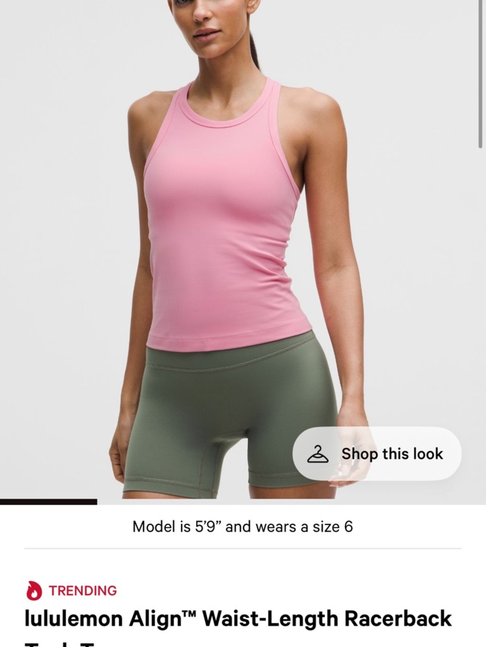 lululemon Align™ Waist-Length Racerback Tank - Pink